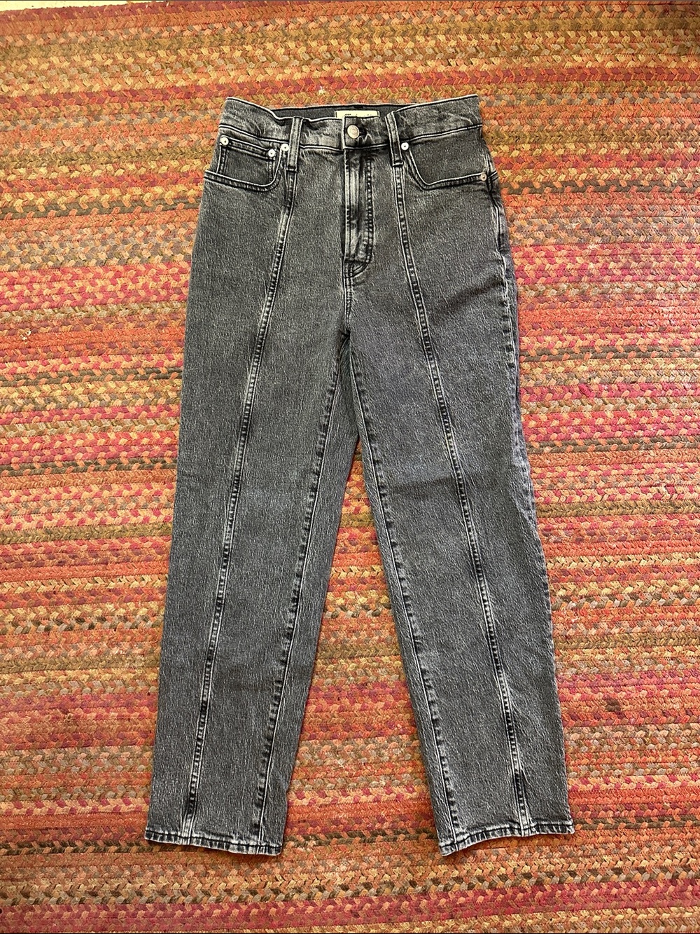 Madewell perfect VTG straight High-Rise Paneled Jeans - Washed Black